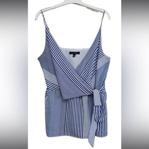 Large Banana Republic Blue Striped Tie Wrap Cami Tank Top